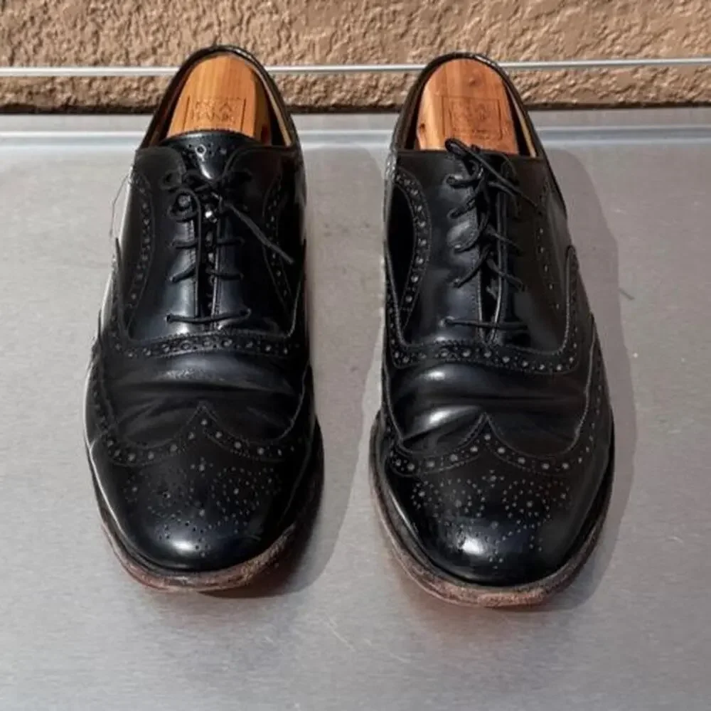 Johnston and Murphy Black Leather Oxford Dress Shoes - Size 10 1/2 D/B